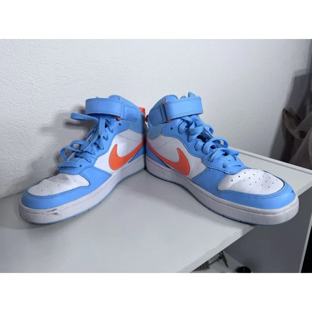 Nike HF4791-407‎ High Top Sneakers Blue White Orange Youth 6.5Y Athletic Shoes